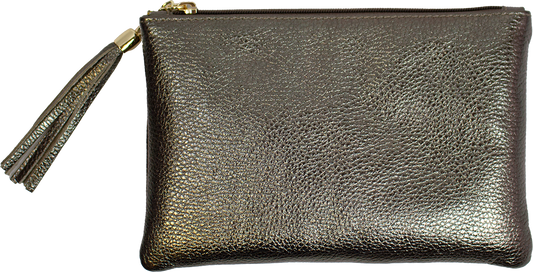 Italian Leather Zipper Top Bag | Made in Lombardy