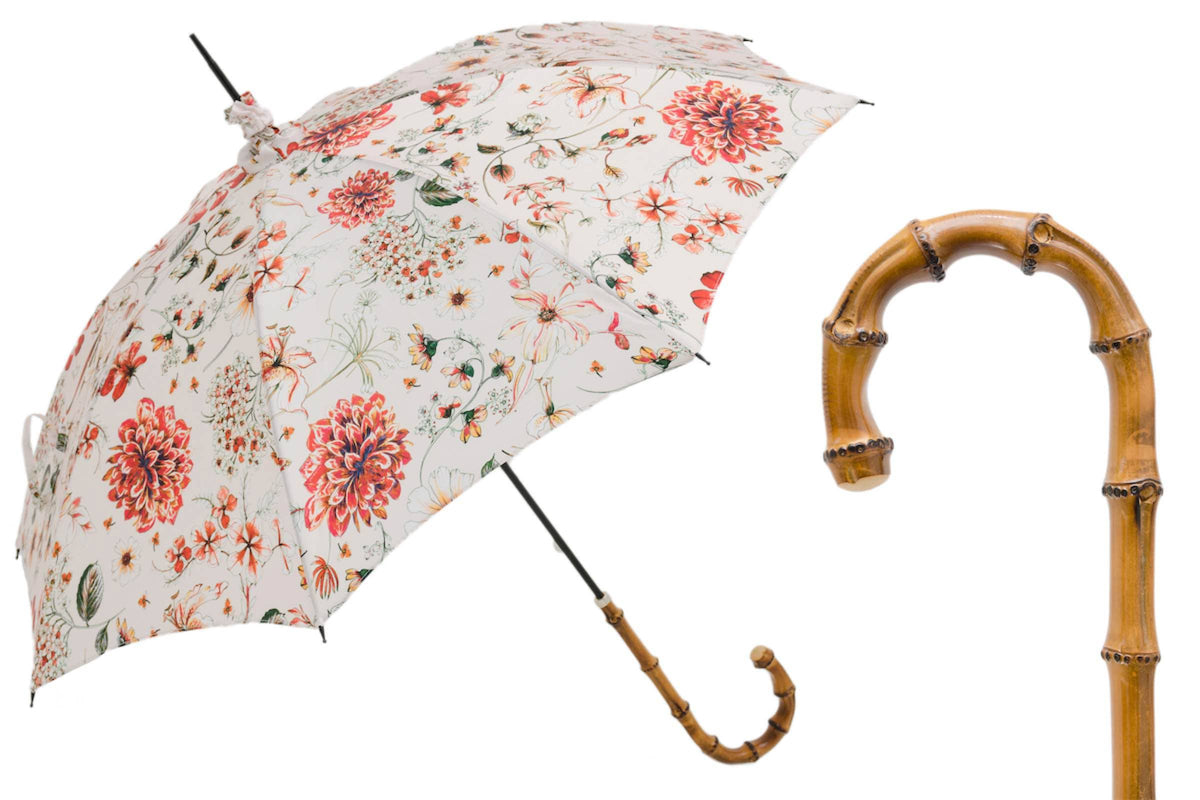 Flower Parasol with Bamboo Handle | Made in Lombardy