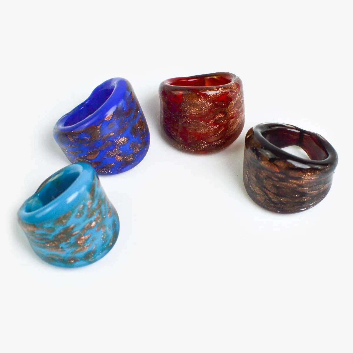 Flat Avventurina Murano Glass Ring | Made in Venice
