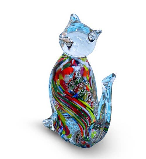 Gatto in Vetro di Murano Soffiato a Mano - Statuetta | Fatto a Venezia