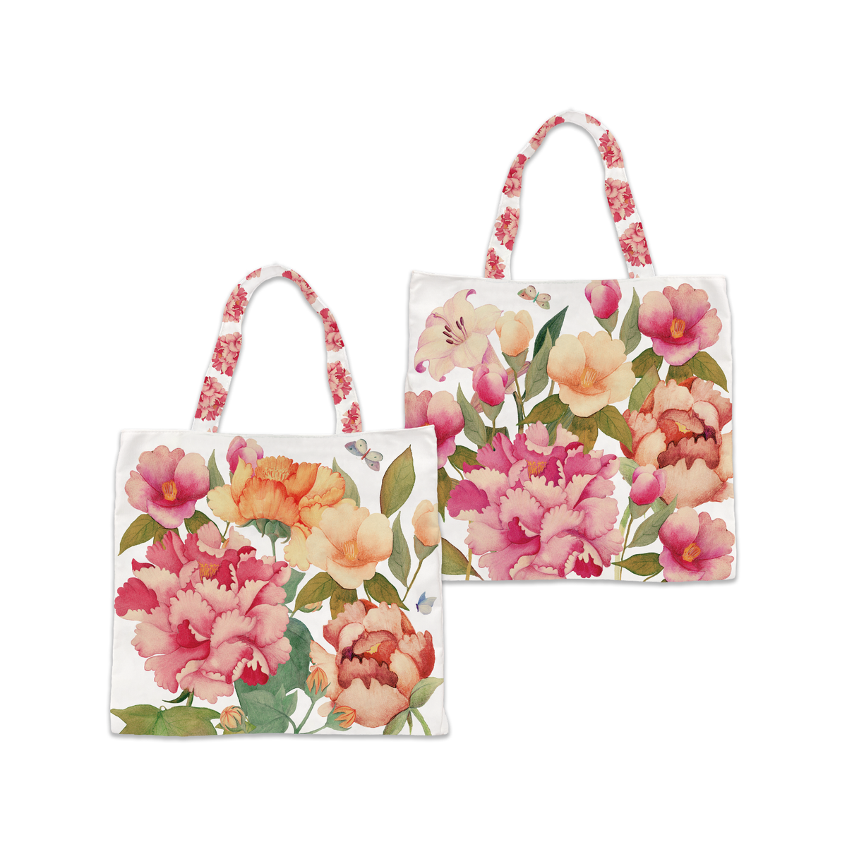 Cotton Shopper bag "Peony" | Made in Sicily