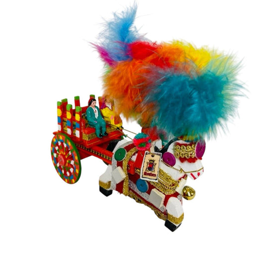 Sicilian Cart, Handmade and Hand-Painted Wood 6.3" | Made in Sicily