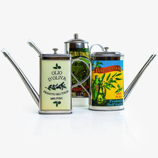 Stainless Steel Vintage Italian Designs Oil Can | Made in Italy