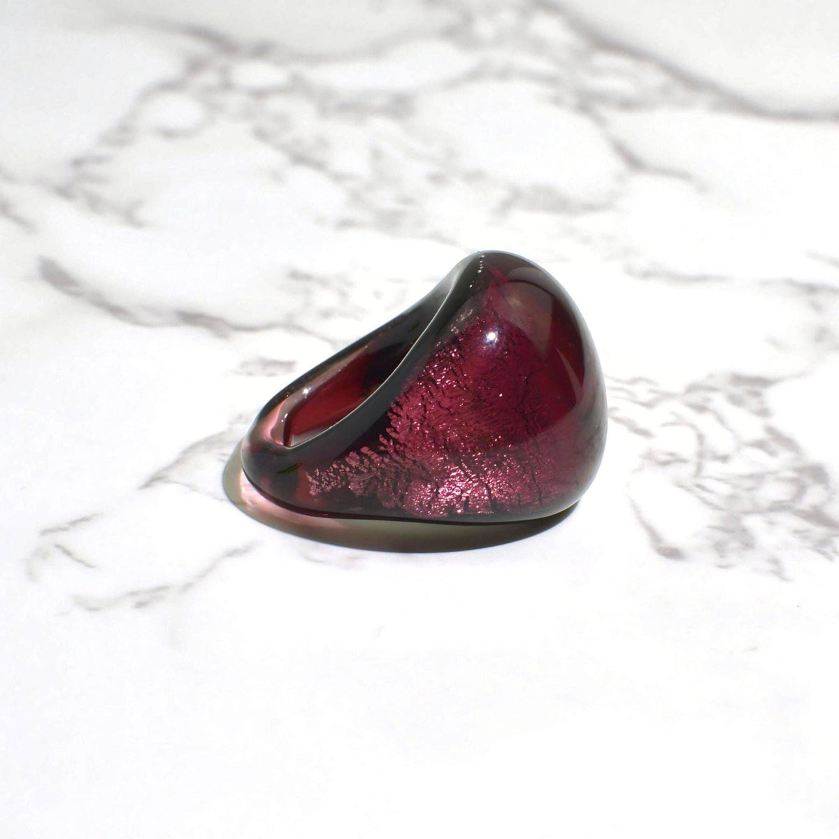 Murano Glass Arno Statement Ring, Cobalt, Teal, Silver | Made in Venice