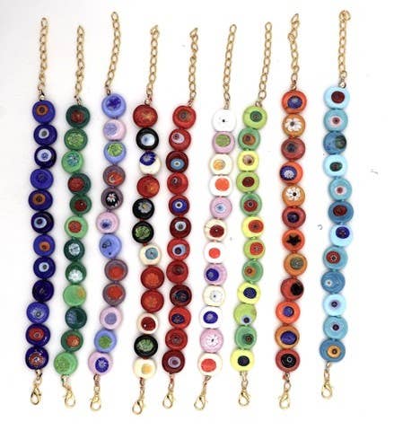 Millefiori Piatta Murano Glass Bracelet with Clasp | Made in Venice