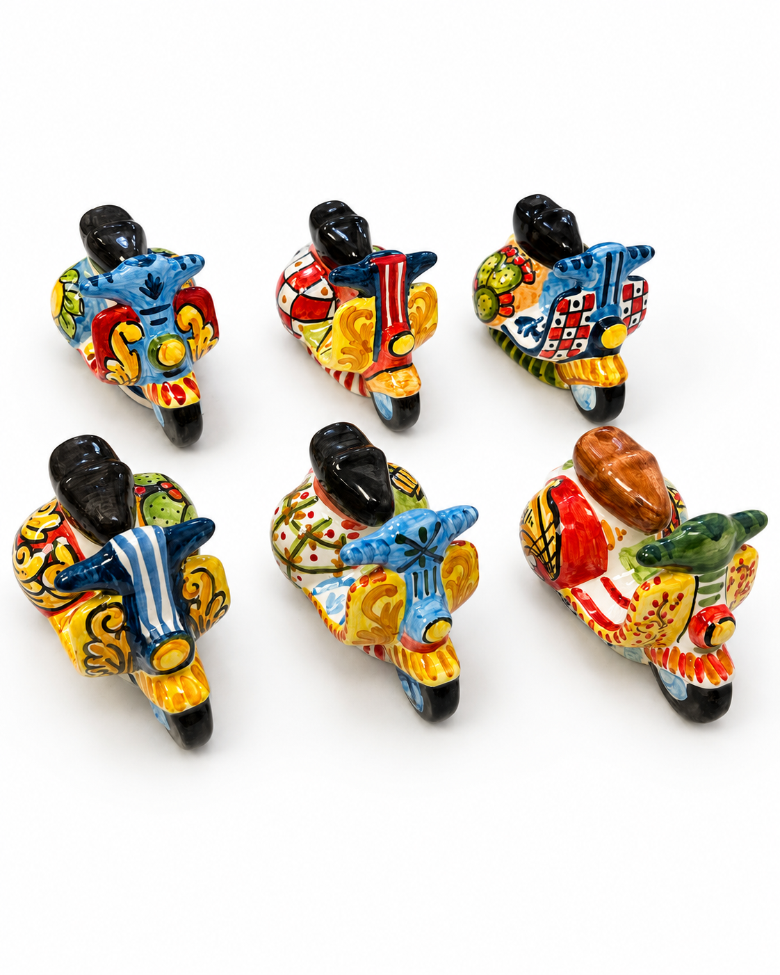 Vespa in Ceramica Artigianale Siciliana – 13 cm Design Assortiti | Fatta a mano in Sicilia