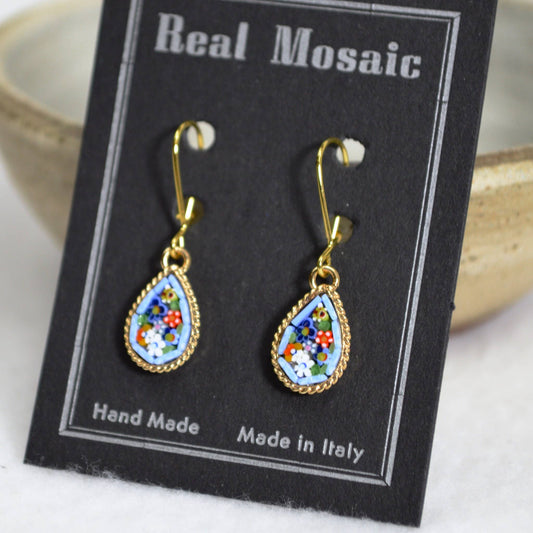 Florentine Micro Mosaic Small Teardrop Earrings | Made in Tuscany