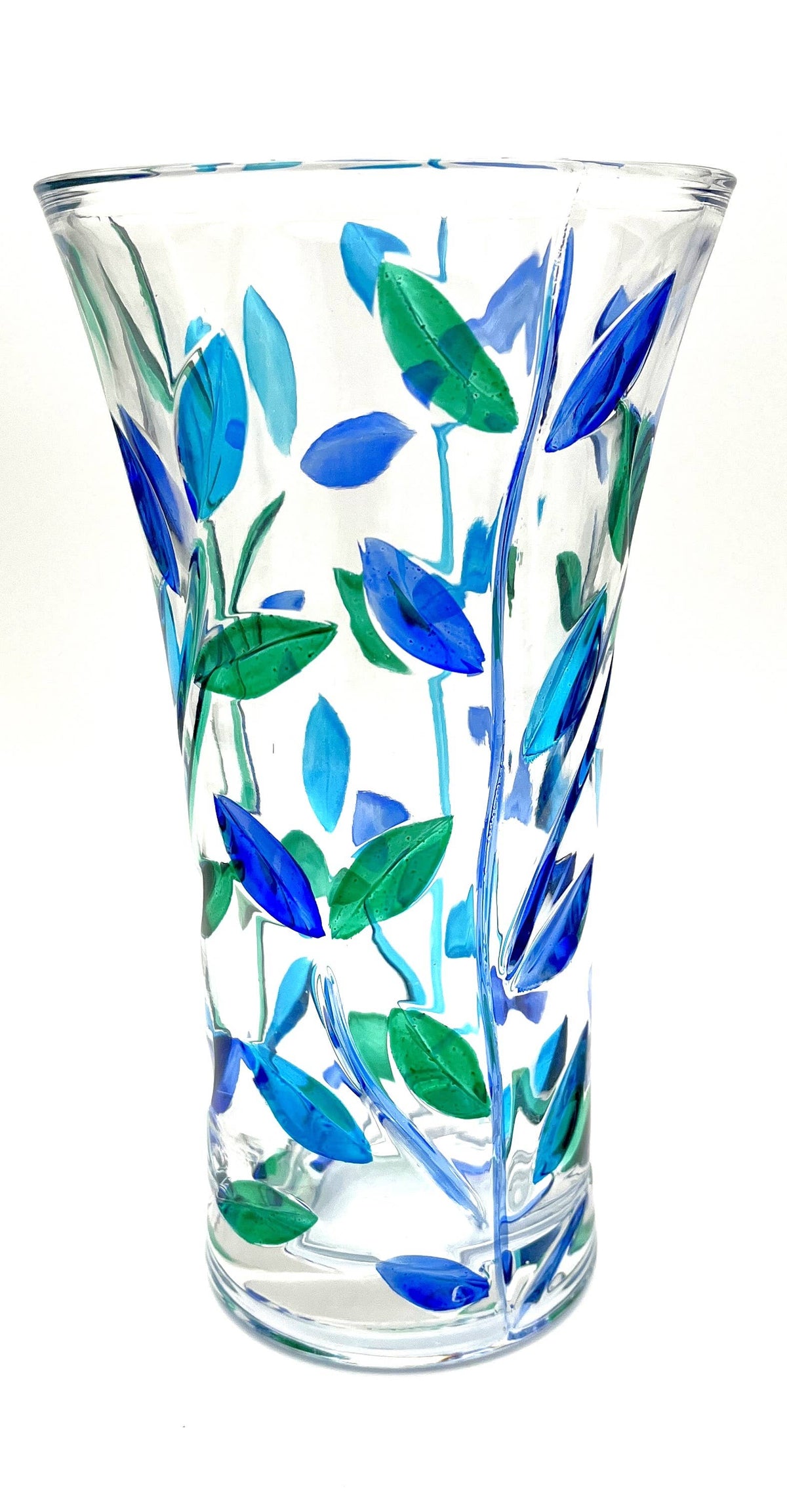 Tree of Life Aqua 12" Vase Venetian Crystal Glass | Made in Venice