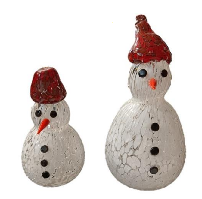 Murano Glass Snowman Figurine Two Size | Made in Venice