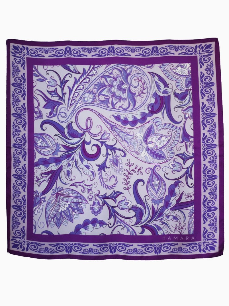 Mediterranean-Inspired Print Silk Scarf | Made in Lombardy