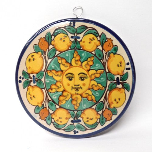 Sicilian Santo Stefano 7" Round Sun Wall Plaque | Made in Sicily