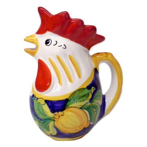 Brocca Media Gallo Limoni di Sicilia Blu 21,5 cm | Fatta in Sicilia