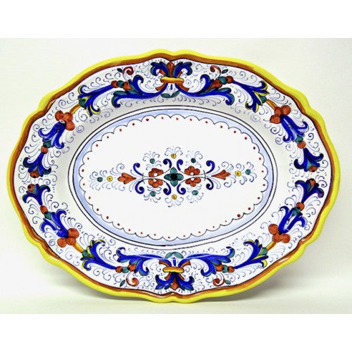 Ricco Deruta 15X11" Scalloped Oval Serving Platter | Made in Umbria