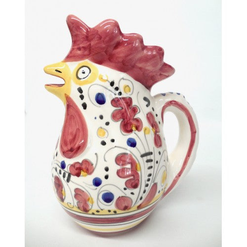 Deruta Galletto Red 8.5" Medium Rooster Pitcher
