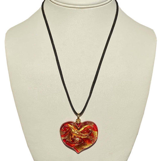 Van Gogh Heart Murano Glass Necklace - Assorted Colors | Made in Venice