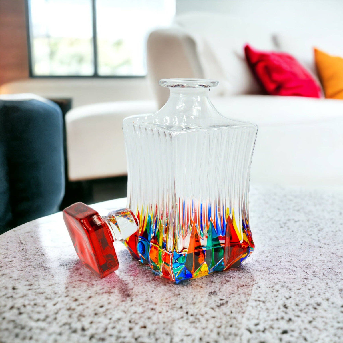 Italian Crystal Demi-Swatch Square Decanter | Made in Venice