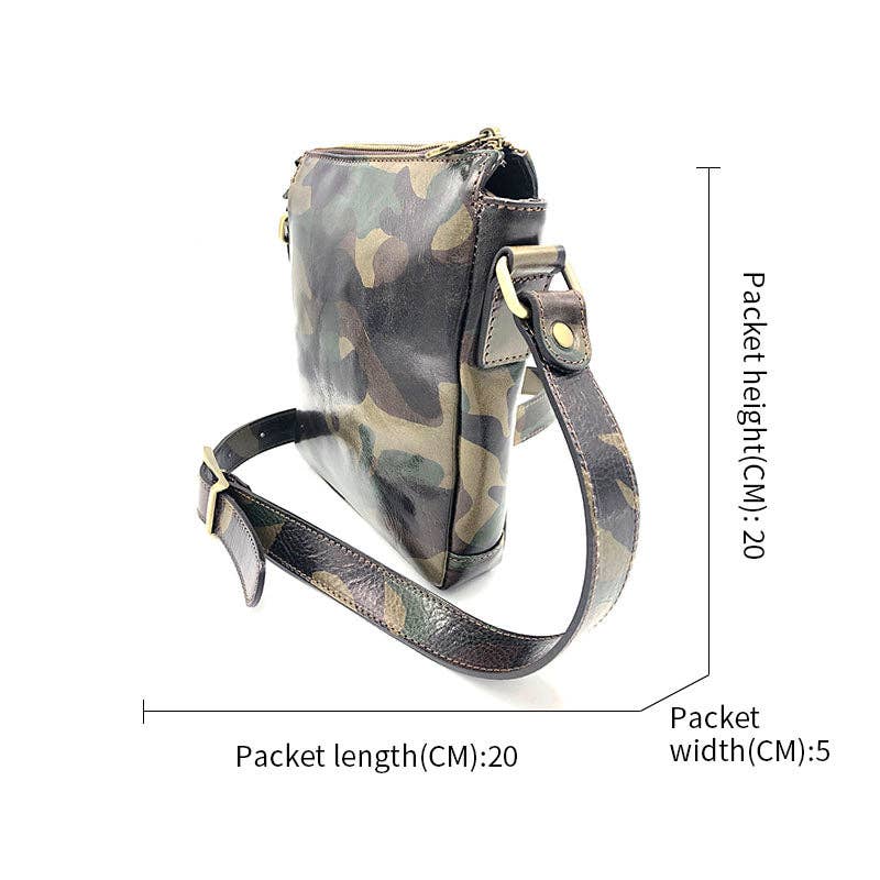 Printed leather shoulder bag | Made in Italy