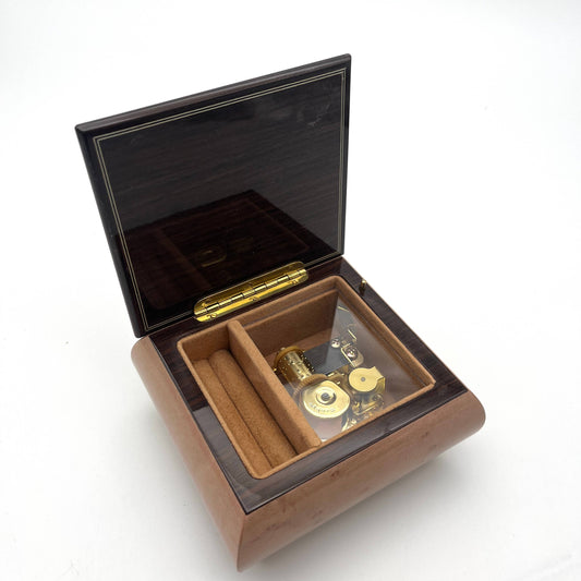 Italian Music Box with Edelweiss Flower Inlay Design | Made in Campania