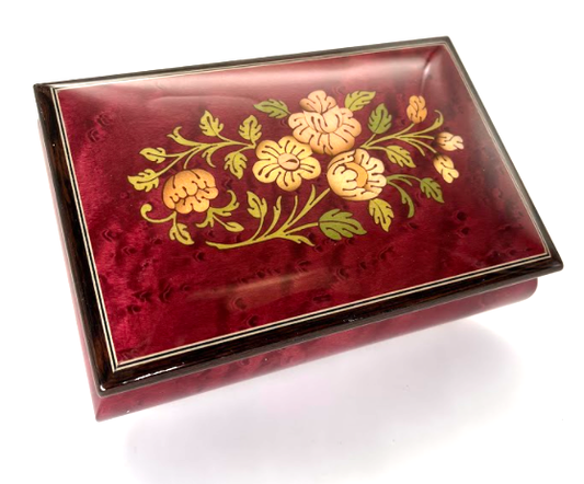 Music Box with Floral Inlay Design | Made in Campania