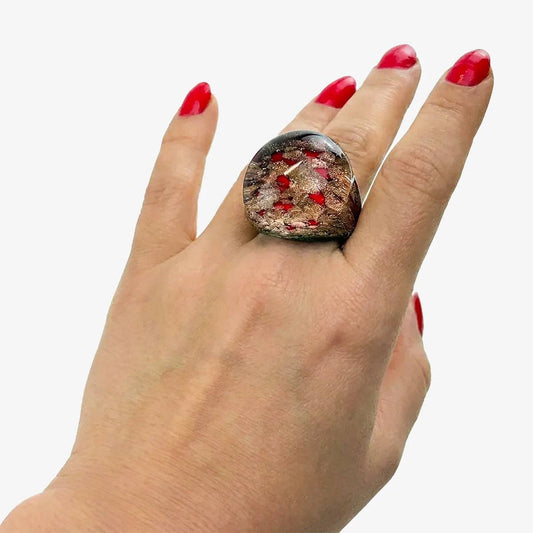 Bombato Avventurina Murano Glass Ring | Made in Venice