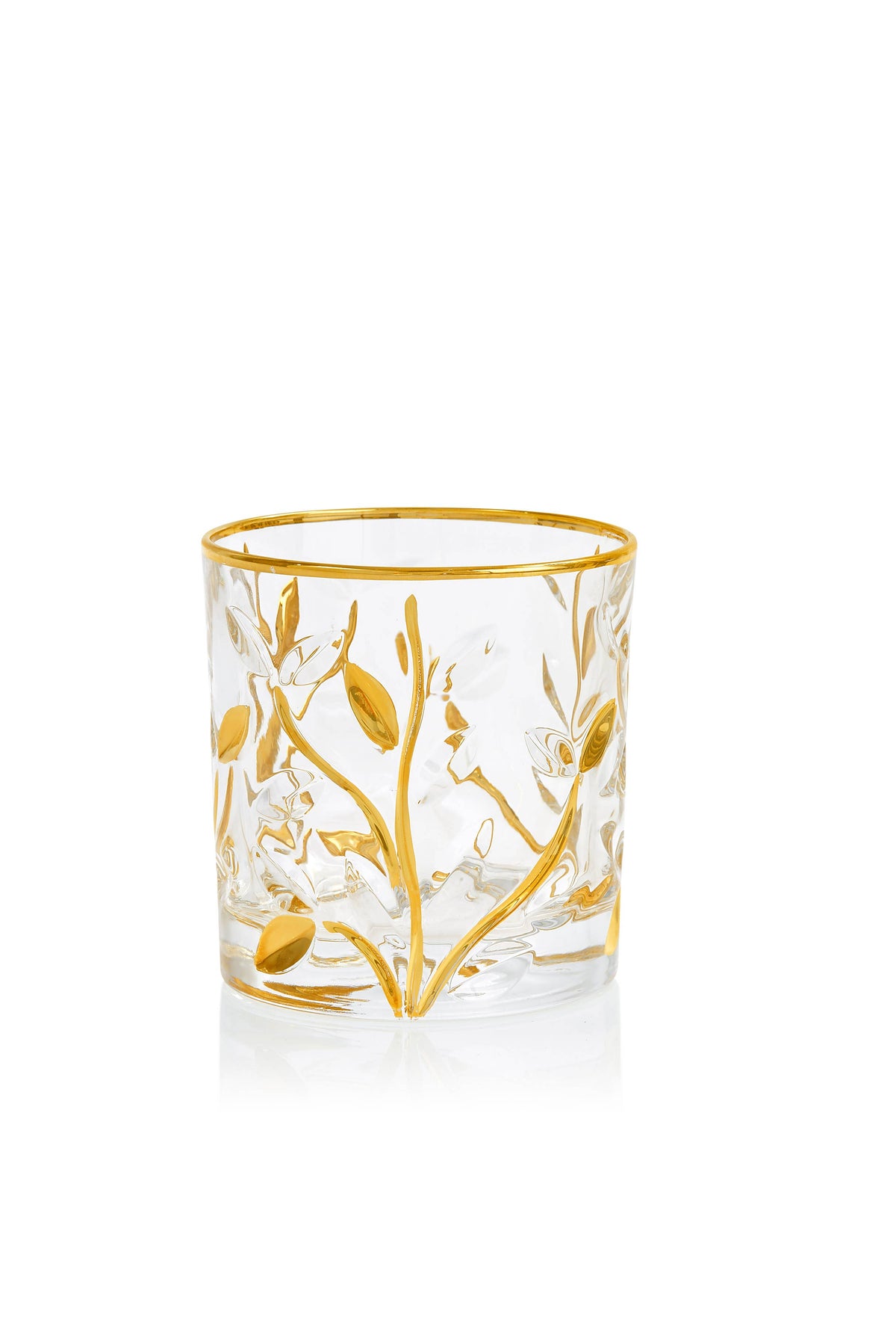 Tree of Life Gold Whiskey Rocks Glass - Venetian Glass | Made in Veneto
