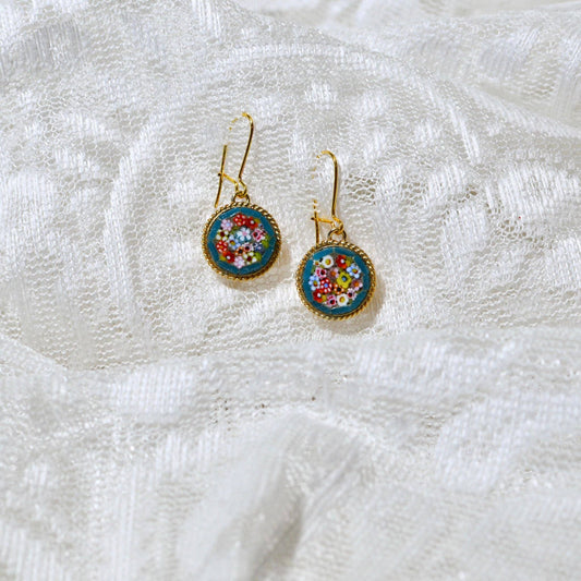 Florentine Mosaic Earrings, Large Circle | Made in Tuscany