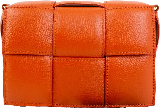 Italian Leather Interwoven Shoulder Bag | Made in Italy