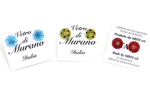 Orecchini Millefiori Piatta in vetro di Murano | Fatti a mano a Venezia