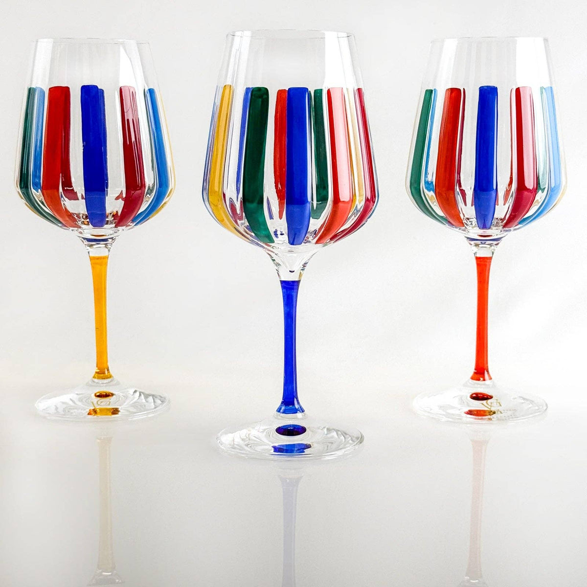 Italian Crystal Spritz Wine Glass, Multicolor Opaque | Made in Venice