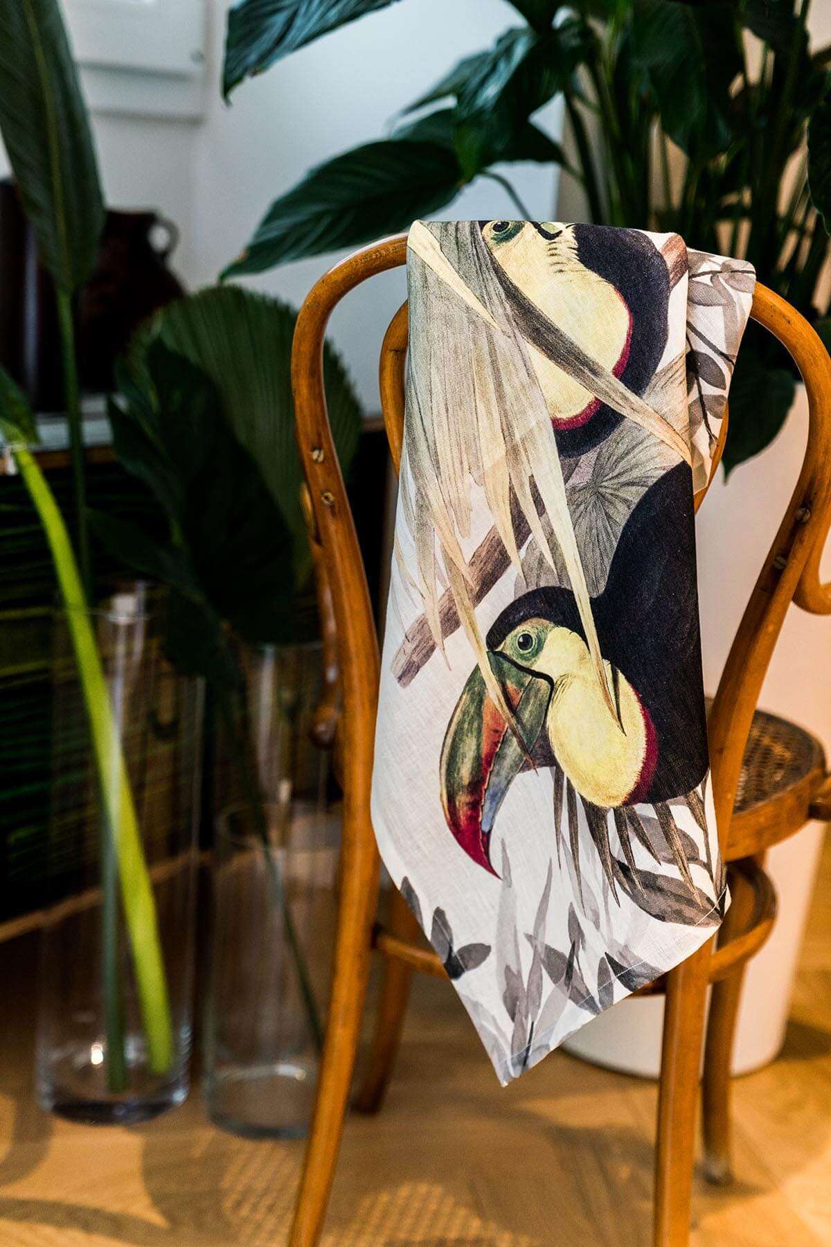Toucans Linen Kitchen Towel