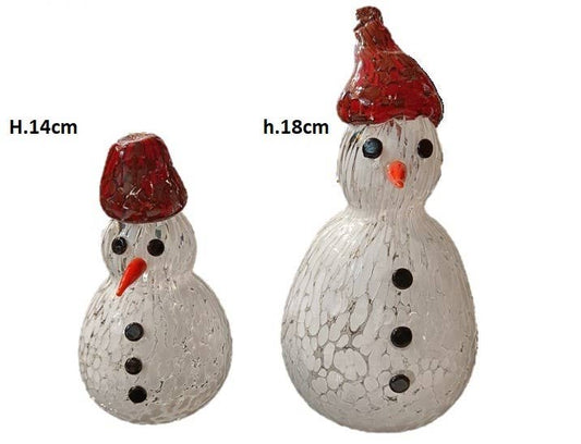 Murano Glass Snowman Figurine Two Size | Made in Venice