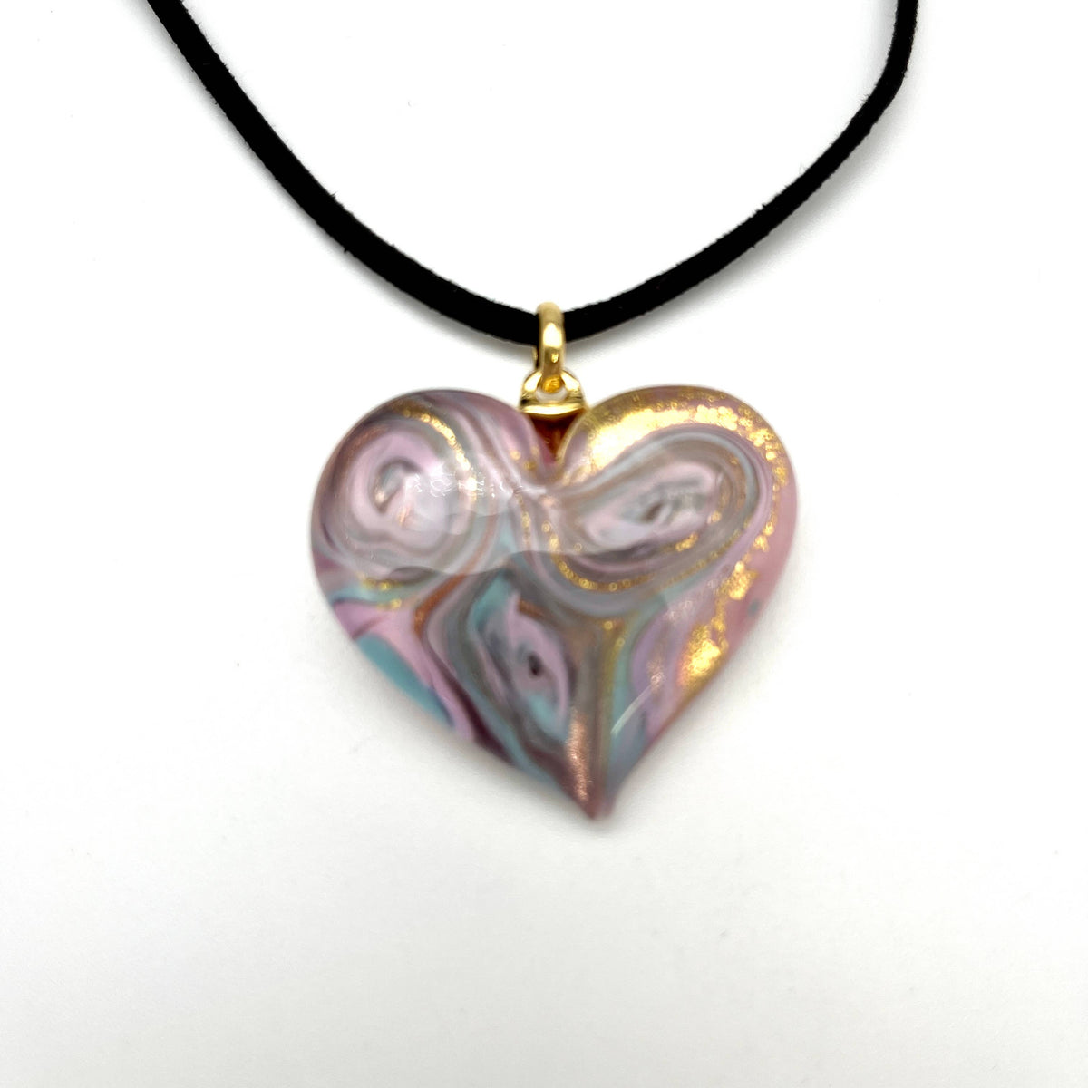 Van Gogh Heart Murano Glass Necklace - Assorted Colors | Made in Venice