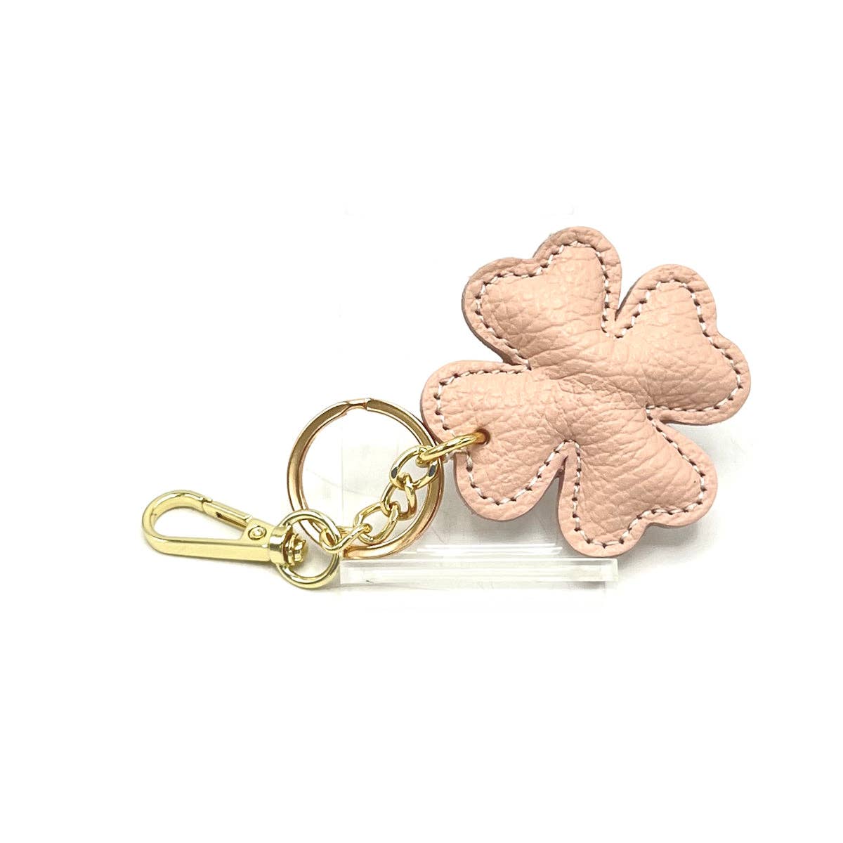 Genuine leather key chain, Lucky leaf, art. PO04 | Made in Italy