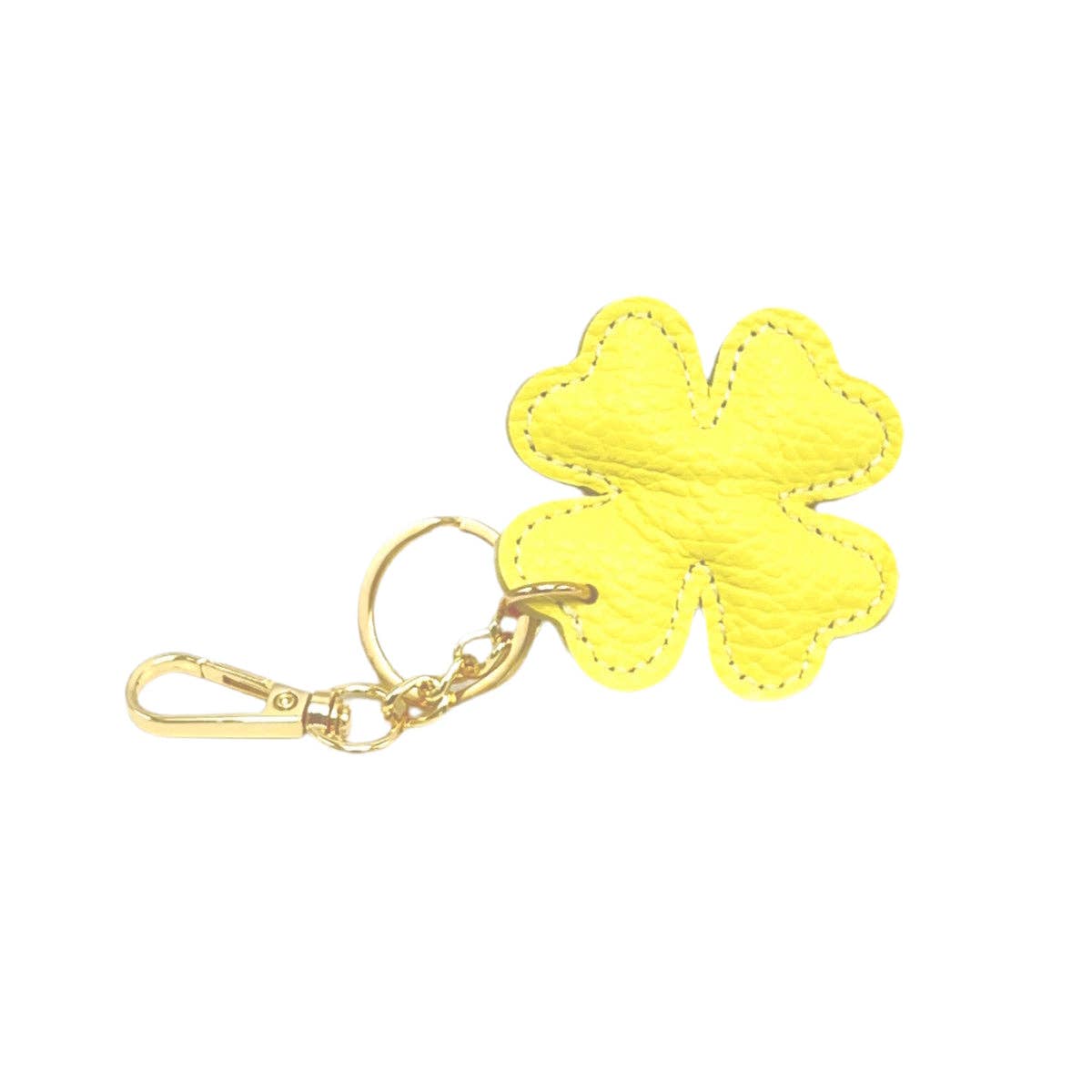 Genuine leather key chain, Lucky leaf, art. PO04 | Made in Italy