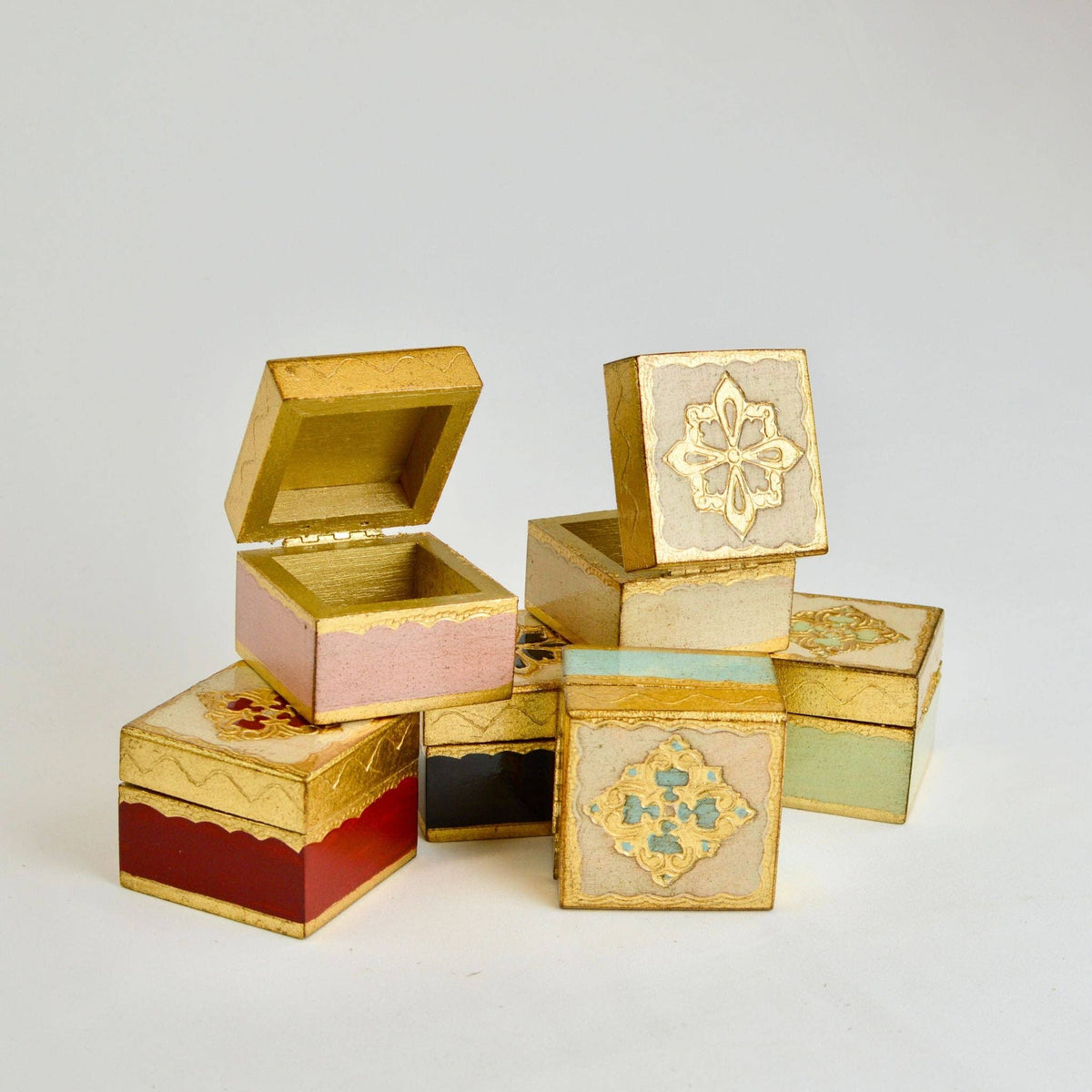 Florentine Carved Mini Wood Box with Lid, Ring Box | Made in Tuscany