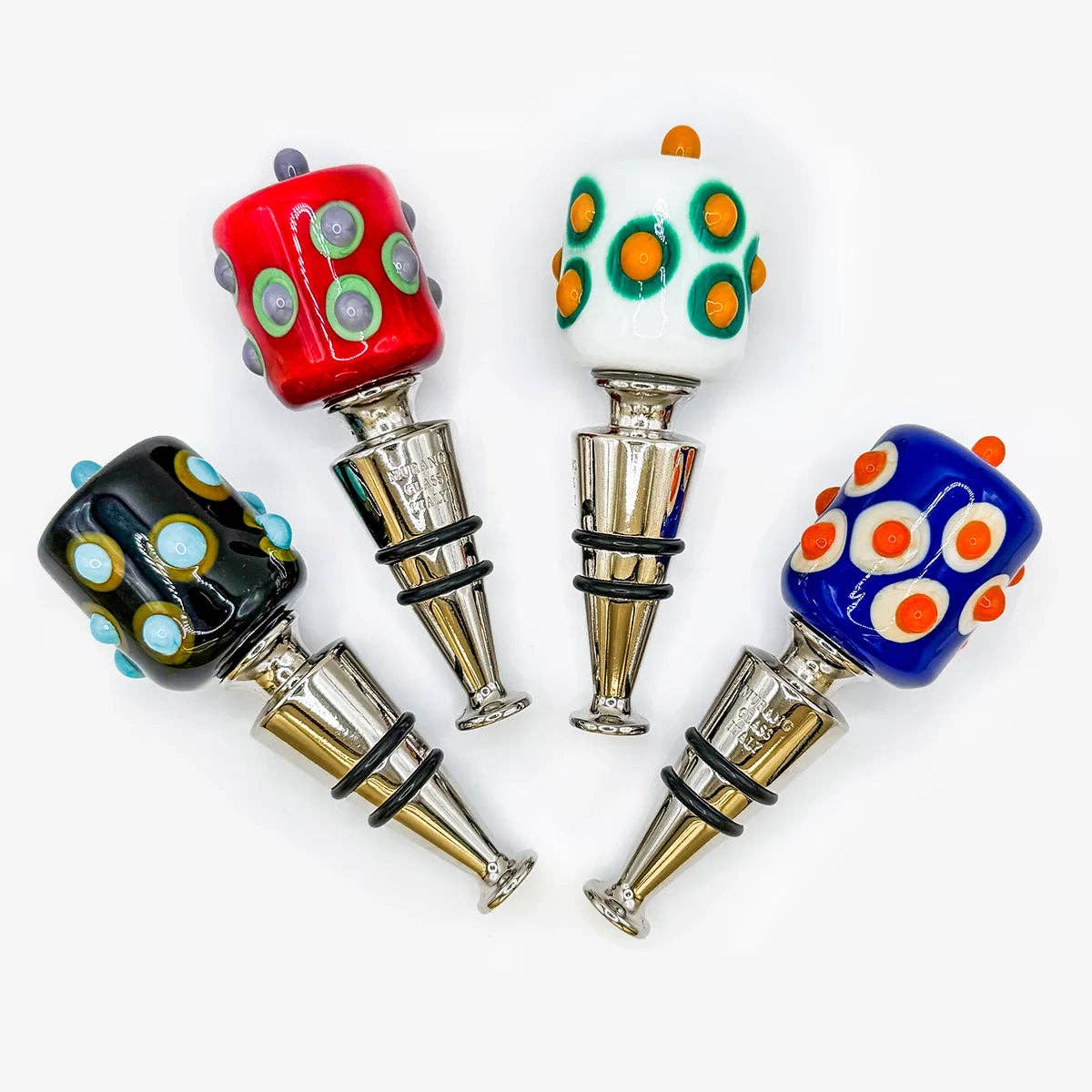 Murano Glass Wine Stopper, Dots | Made in Veneto