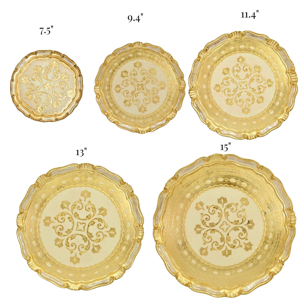 Florentine Carved Gilded Wood Circle Tray | Made in Tuscany
