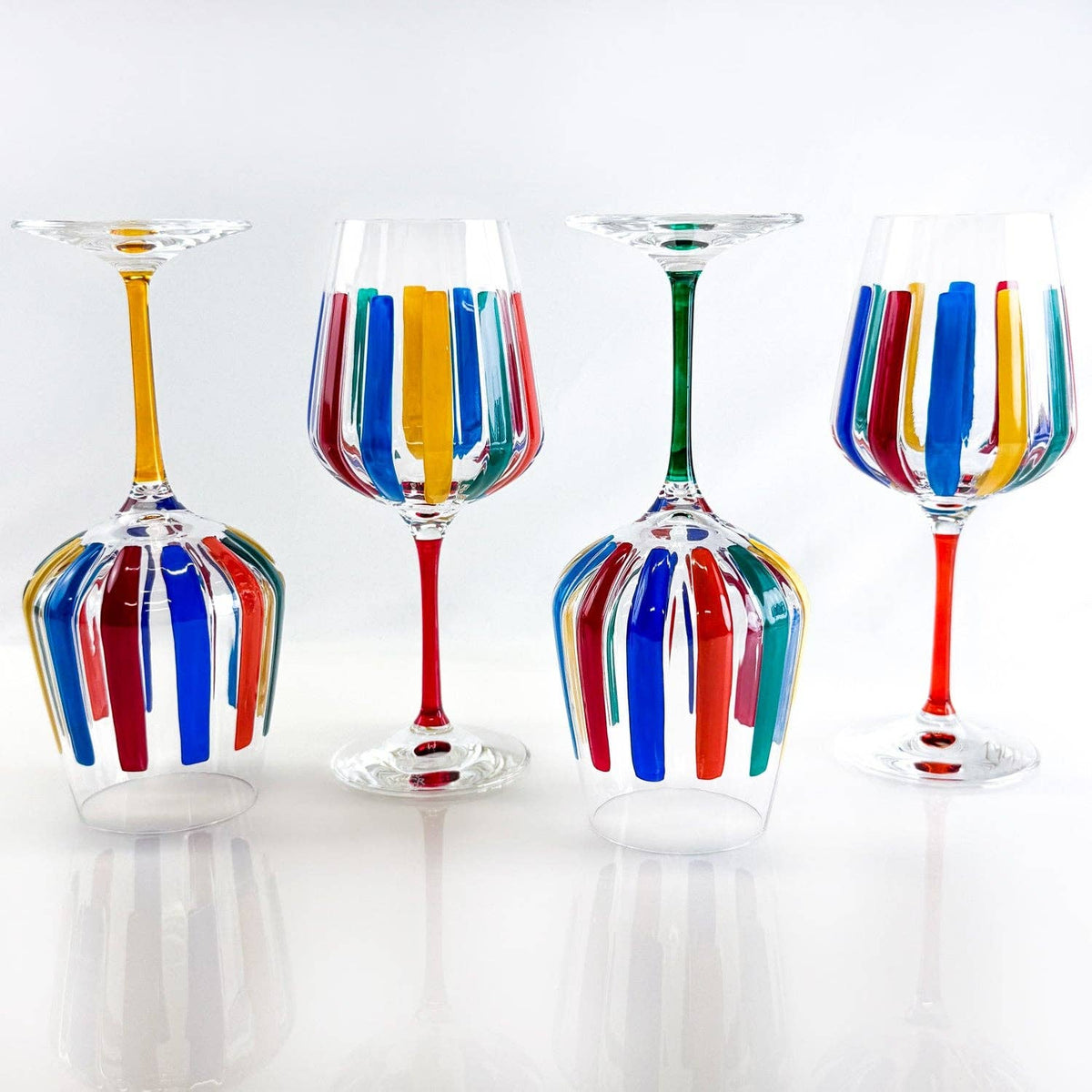 Italian Crystal Spritz Wine Glass, Multicolor Opaque | Made in Venice
