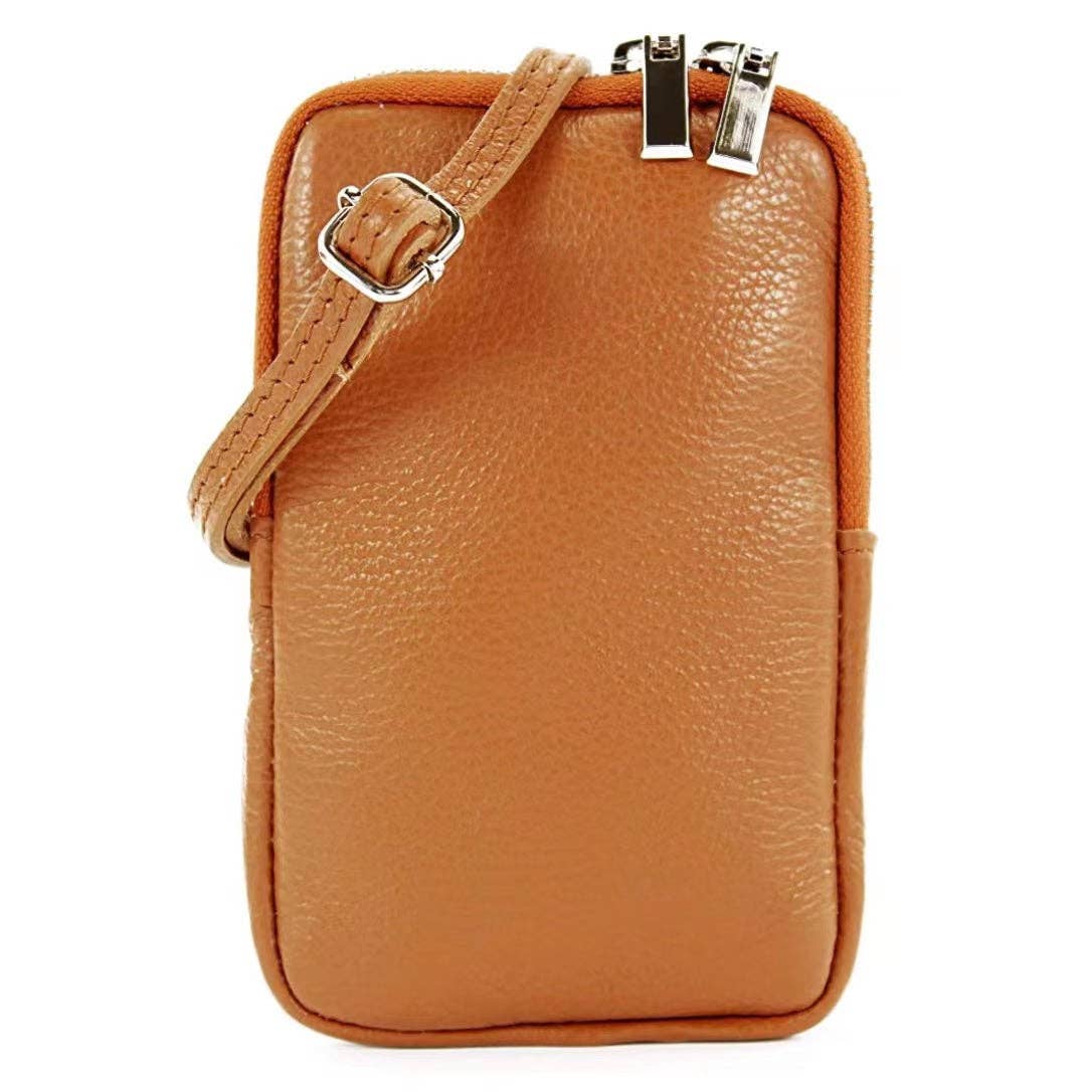 Modarno Small Shoulder Bag for Mobile Phones for Men and Women in Genuine Leather 11cm x 2cm x 18cm | Made in Italy