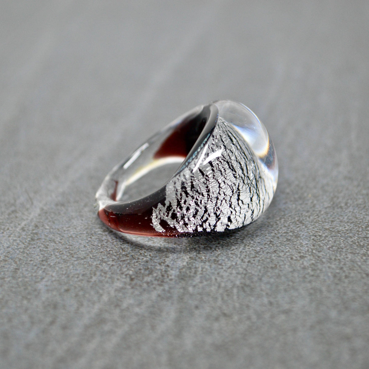 Murano Glass Arno Statement Ring, Cobalt, Teal, Silver | Made in Venice