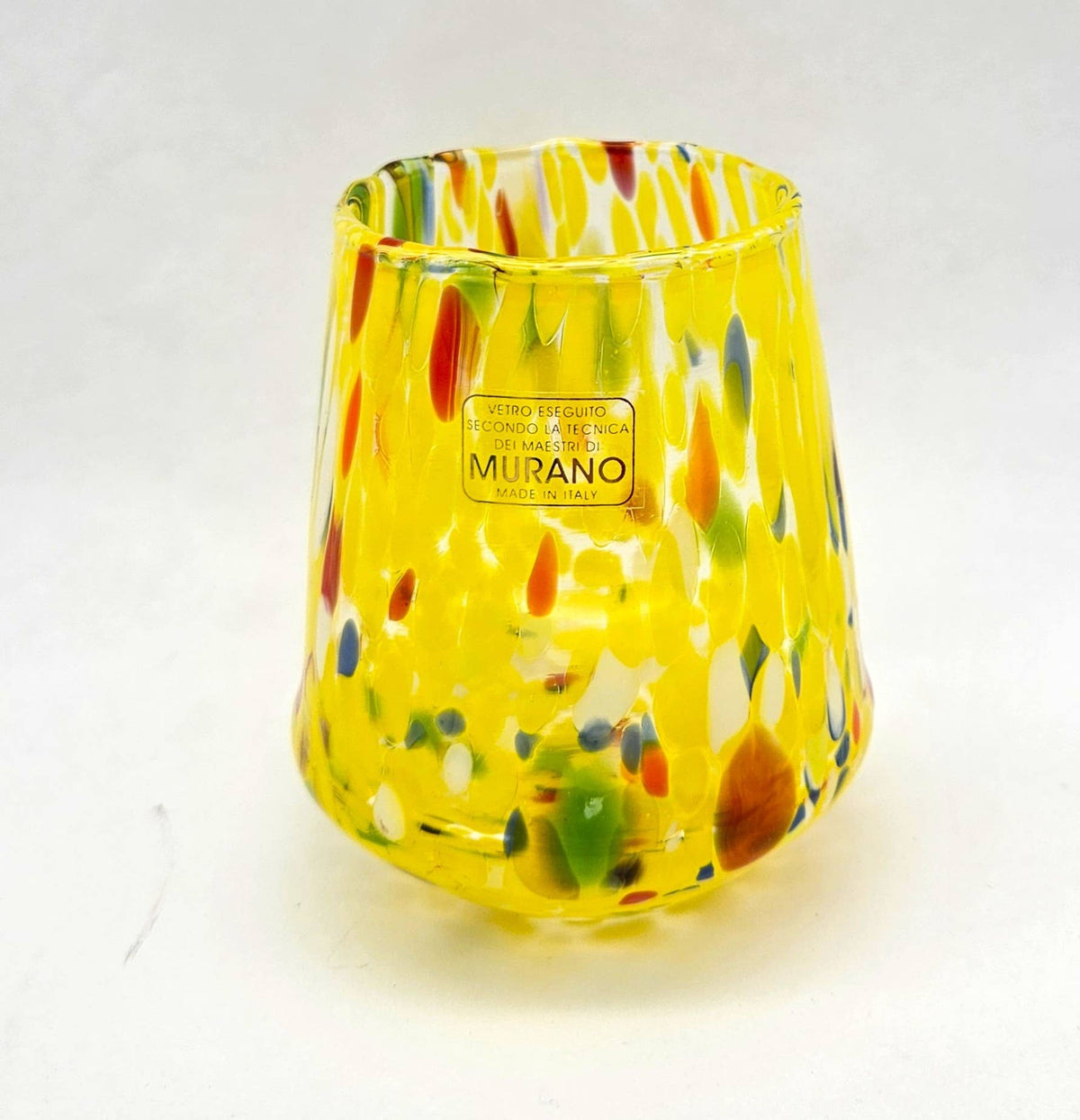 Murano Glass Stemless Wine - Assorted Color Opt | Made in Veneto