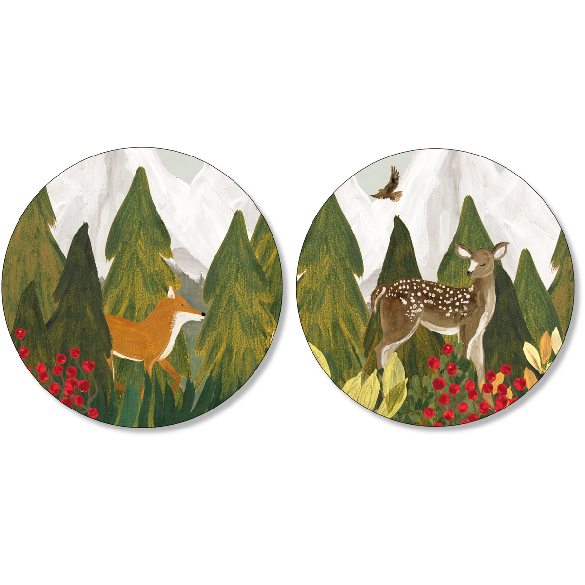 Reinard set of 2 wood and cork coasters | Made in Sicily