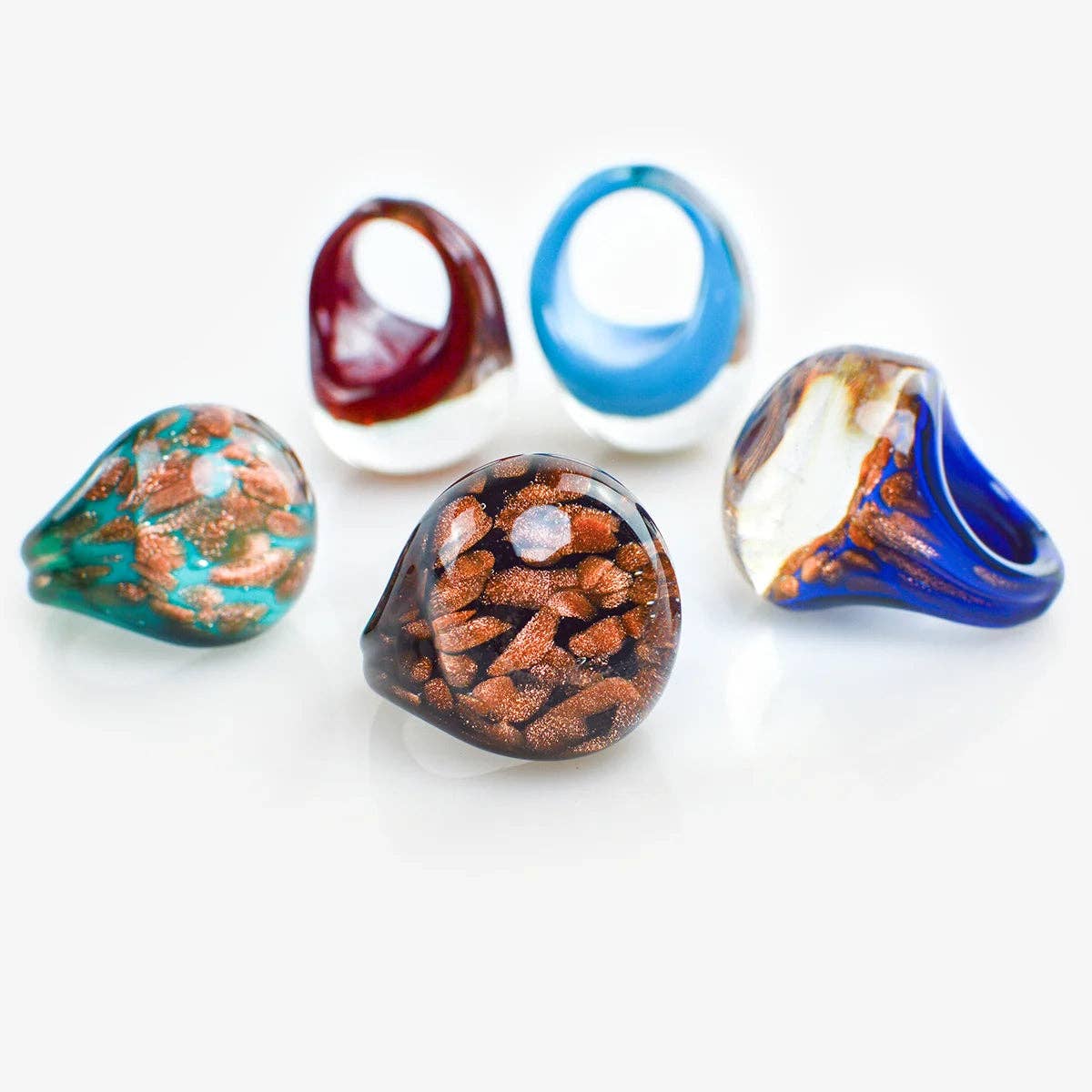 Bombato Avventurina Murano Glass Ring | Made in Venice