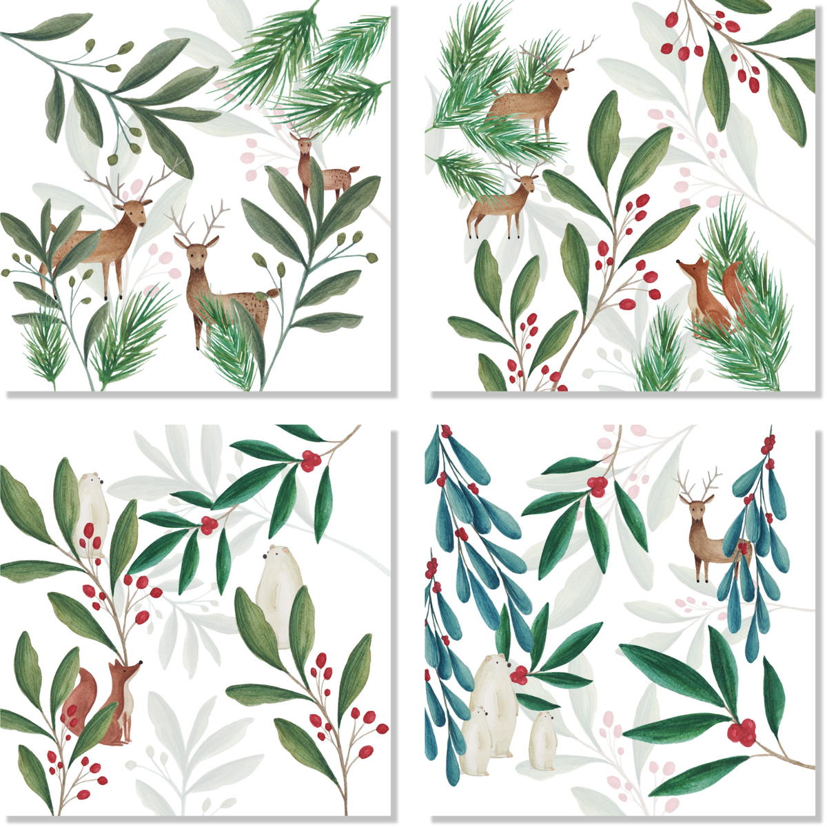 Set 4 Tovaglioli Rudolph 100% Made in Italy