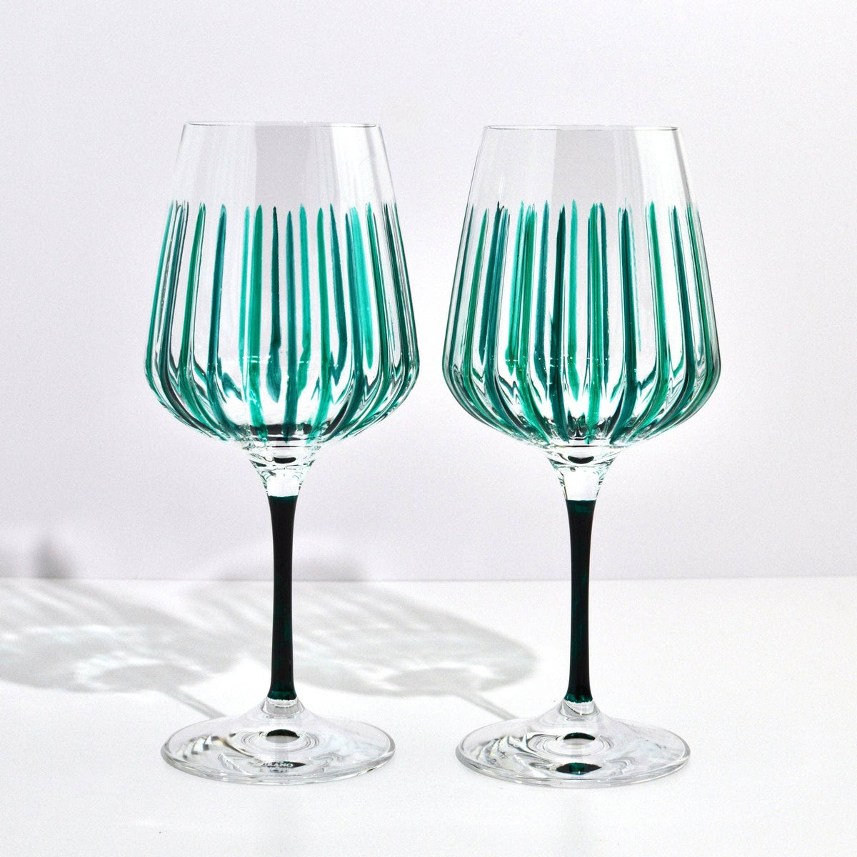 Italian Crystal Spritz Wine Glass, Emerald Green | Made in Venice