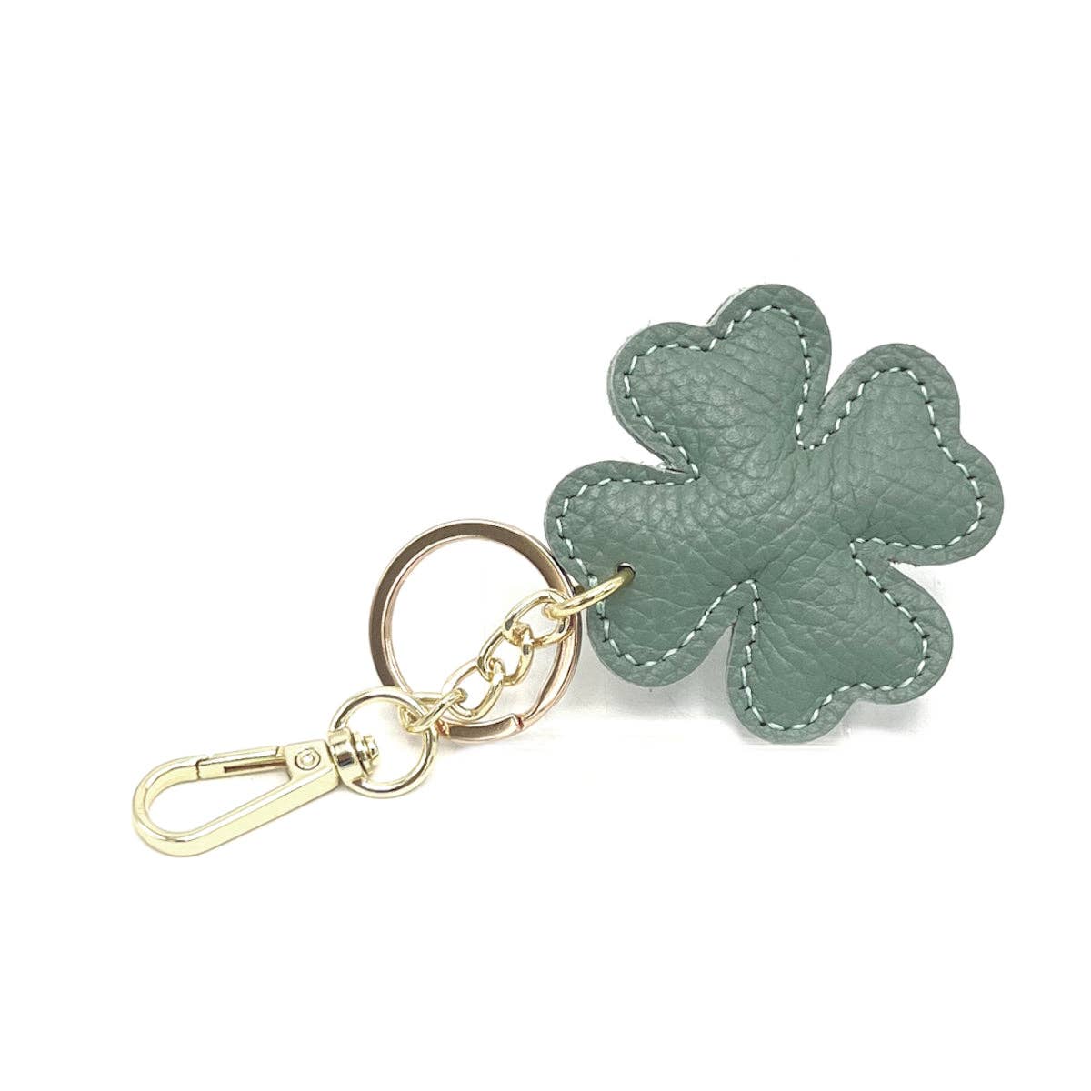 Genuine leather key chain, Lucky leaf, art. PO04 | Made in Italy