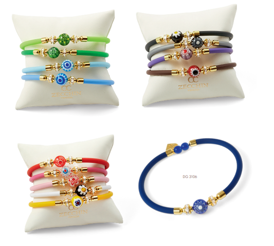 Bracciale avvolgente in vetro di Murano Millefiori - Colori assortiti | Fatto a Venezia