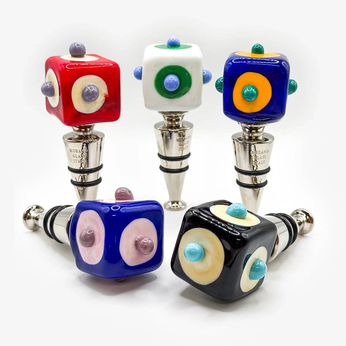 Murano Glass Wine Stopper, Dots | Made in Veneto