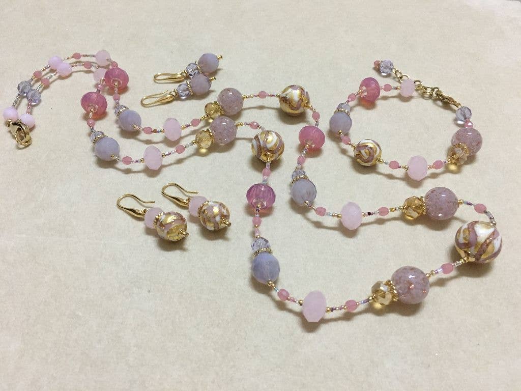 Collana lunga Roslyn in vetro di Murano con perline | Fatta a Venezia