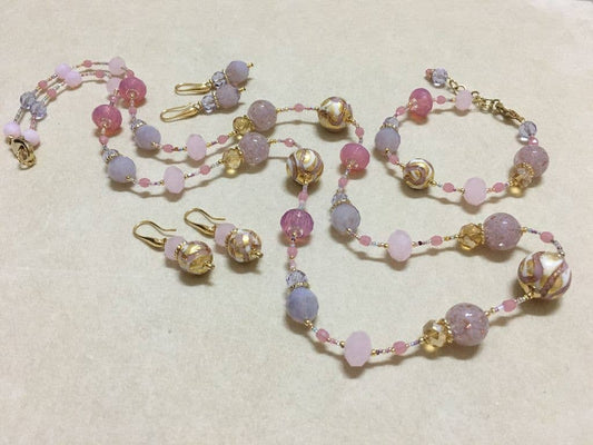 Roslyn Beaded Murano Glass Long Necklace | Made in Veneto